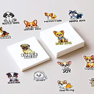 56 Cartoon Dog Text Stickers, Cute and Fun Doodles for Decorating Laptops, Perfect for Laptop Accessories and Personalization