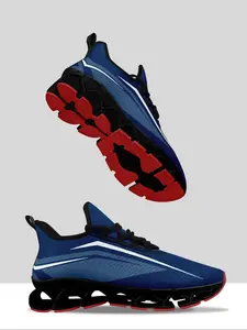 Men's Fashionable Blade Sole Lace Up Sneakers for Winter, Casual Comfortable Breathable Sports Running Shoes, Male All-match Round Toe Shoes for Daily Wear, Running Athletic Shoes, Workout Sneakers, Outdoor Running Shoes