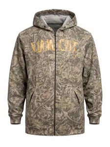 Franchize Reversible Camo Zip-Up Hoodie Jacket - Durable Camo Exterior Soft Insulated Interior Full-Zip Closure Adjustable Hood Ribbed Cuffs Side Pockets