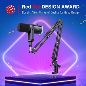 Boom Microphone for Podcast or Video Games with Suspension Boom Scissor Mic Stand Bundle