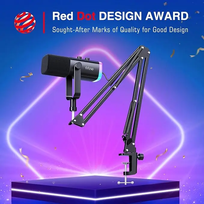 Boom Microphone for Podcast or Video Games with Suspension Boom Scissor Mic Stand Bundle