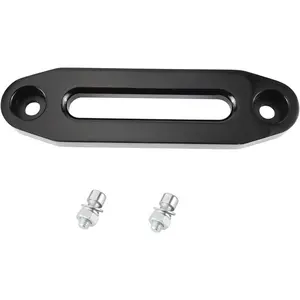 6" Black Polished Aluminum Billet Hawse Fairlead 3500-5500 LBs Load Capacity With Mounting Hardware For Synthetic Winch Rope