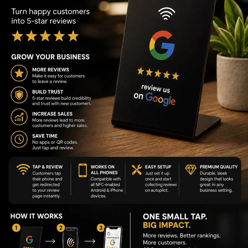 NFC Google Review tag +adhesive