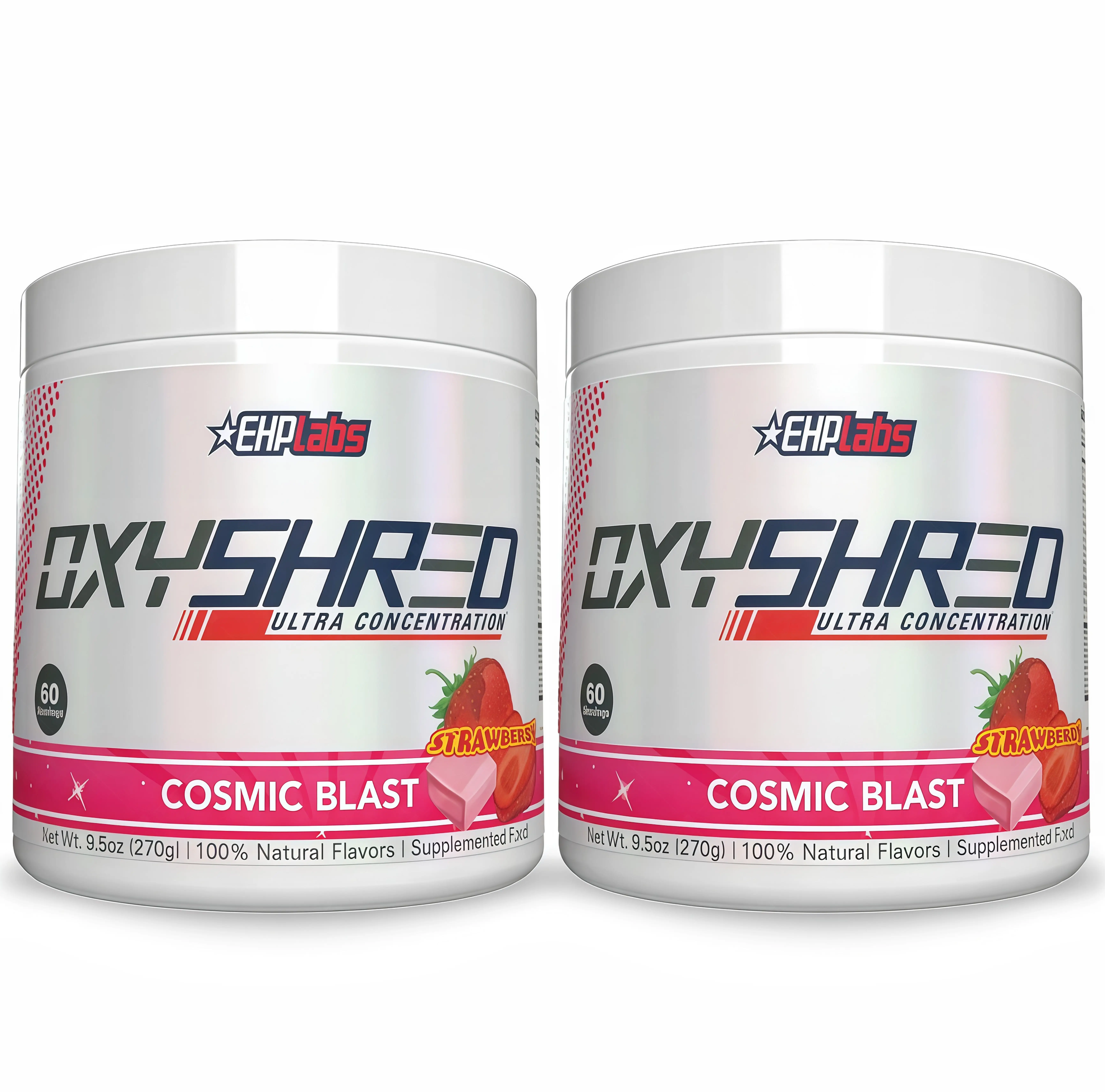2 Pack EHPlabs OxyShred Ultra JG Concentration Pre Workout Powder 60 Serves 150mg Caffeine Sugar Free Vegan Friendly GlutenFree Men Women Health Fitness Supplements Cosmic Blast Flavor
