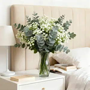 A 30-piece high-quality durable mixed set of selected premium artificial flowers, including silver dollar eucalyptus tree branches, DIY flower bouquets, indoor and outdoor decorations, wedding decorations, artificial greenery, and wedding decor.