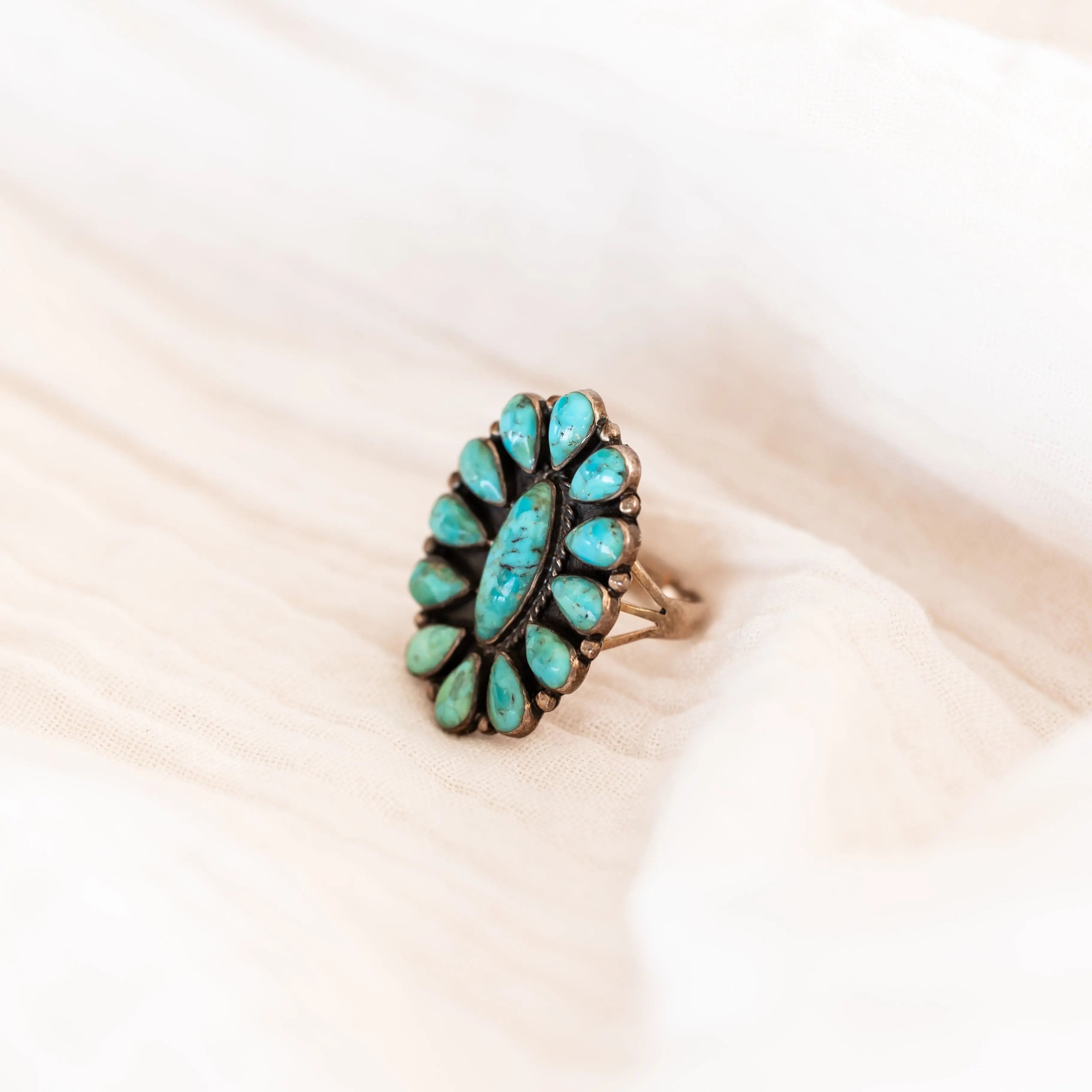 Kingman Turquoise Cluster Ring Kingman Turquoise Cluster Ring