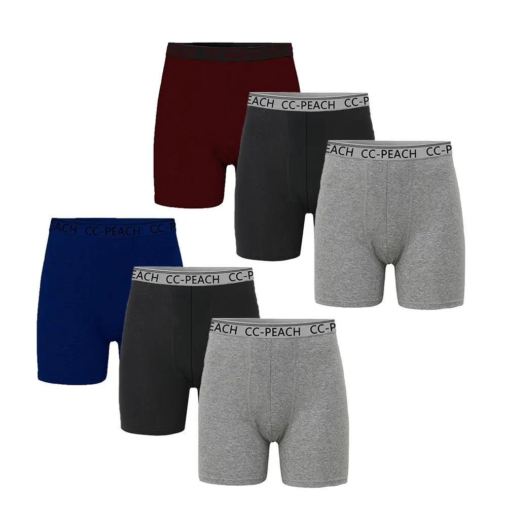 【Limited time deal】【Fast Shipping】Men's Boxer Briefs 6-Pack - Breathable Moisture-Wicking Underwear, No Ride-Up Design