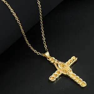 Cuban Mary Cross (Rolo Chain)