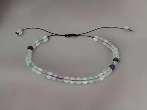 Grade A++ Fluorite Crystal Bead Bracelet 4mm Adjustable