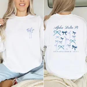 Alpha Delta Pi Blue Coquette Bow Sweatshirt