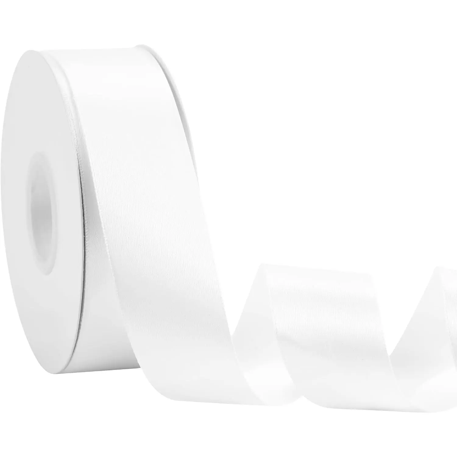White Ribbon 1 1/2 Inch x 50 Yards - Double Faced Satin Wedding Ribbon for  Wrapping, Bows, Floral & Elegant Party Decor