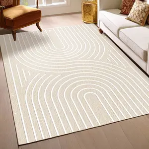 Muddy Mat Modern Abstract Washable Area Rugs for Living Room, Bedroom & Dining Room – Modern Soft Low Pile Non Slip Carpet – Pet Friendly Waterproof Foldable Rugs for Home