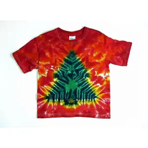 Adult Short Sleeve Tie Dye Christmas Shirt, XMas Tree Design