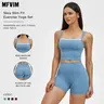 MFVIM Women's 2-Piece Elastic Waist Activewear - Sleeveless Color-Block Tank & High-Waisted Above-Knee Athletic Shorts, Workout Sportswear for Yoga & Gym Outfits, Fitness Activewear, Ideal Back to School Gift