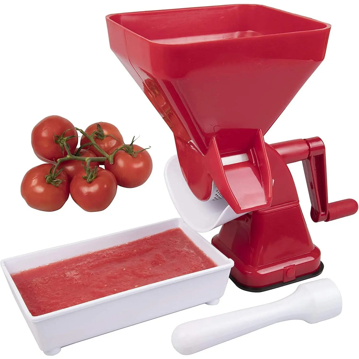 Cucina Pro Tomato Strainer- Easily Juices w No Peeling Deseeding or Coring Necessary- Suction Cup Base Food Mill Press- Sauces, Fresh Salsa & More