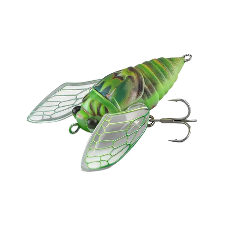 KINGDOM Micro Cicada Topwater Lure, Floating Hard Bait with Folding Wings and Rattle, 27mm/2.4g