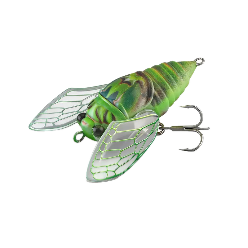 KINGDOM Micro Cicada Topwater Lure, Floating Hard Bait with Folding Wings and Rattle, 27mm/2.4g