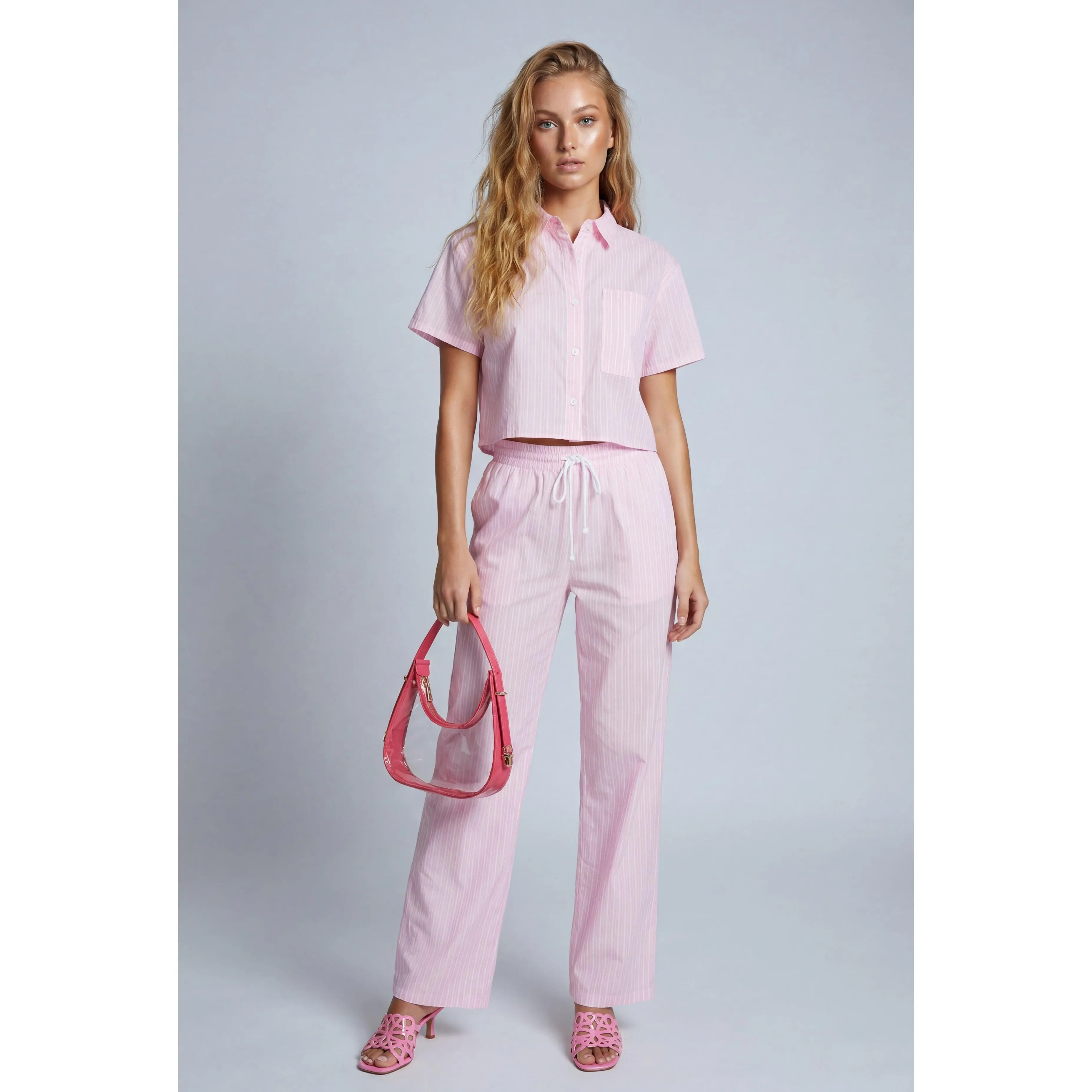 Striped Poplin Pants