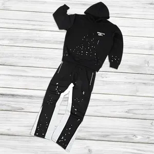 GINGTTO Men's 2-Piece Casual Hip Hop Tracksuit - Long Sleeve Pullover Hoodie & Flared Sweatpants