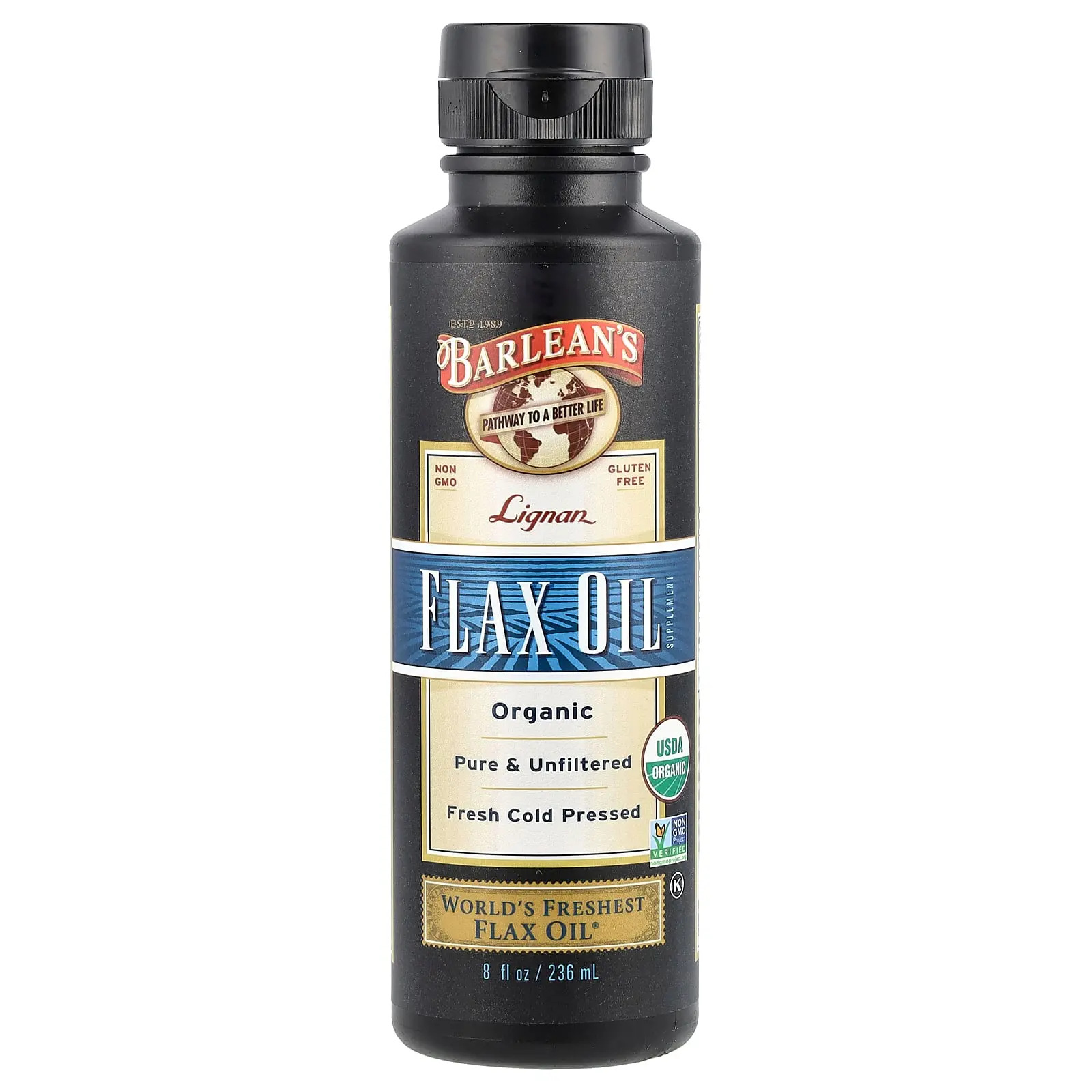 Barlean's Organic Lignan Flax Oil, 8 fl oz (236 ml)