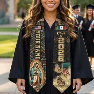 Custom Mexican Graduation Sash, Personalized Mexico American Flag Grad 2026, Guadalupe Stole, Hispanic Gift for Daughter, New Graduate Gifts Graduation Stole