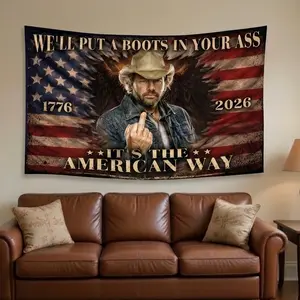 Toby We'll Put A Boot Flag, Toby Red White and Blue 4th Of July Flag, 250th anniversary Flag