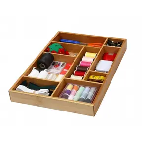 YBM Home 337 Bamboo Adjustable Drawer Organizer