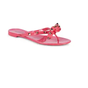 Valentino Garavani Rubber Rockstud Bow Sandals Size 39