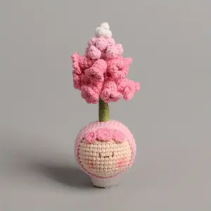 Handmade Crocheted Balloon Hyacinth Figurine Charming Emotional Companion with Heart Design Soft Fabric Ideal for Valentine's Day Christmas Thanksgiving Gifts Home Decor