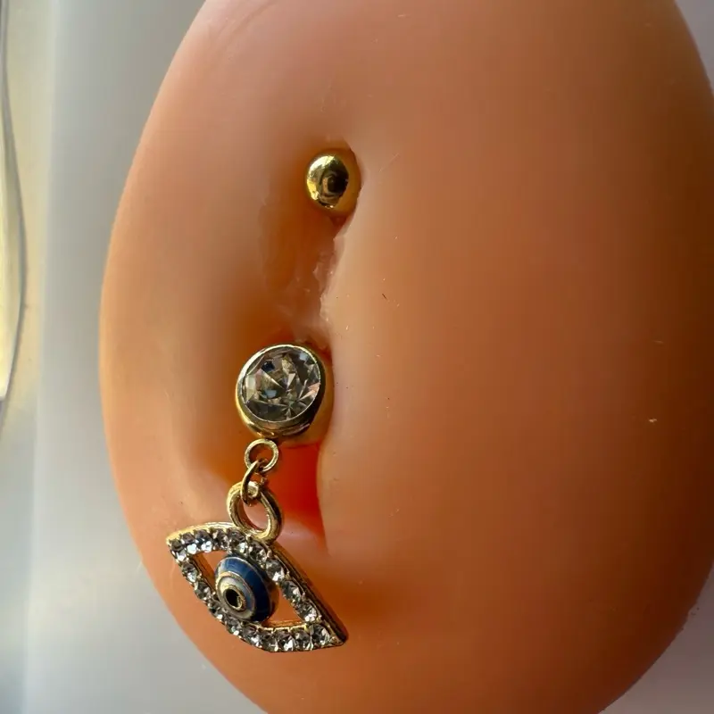 Gold Eye-Shaped Body Piercing Jewelry
