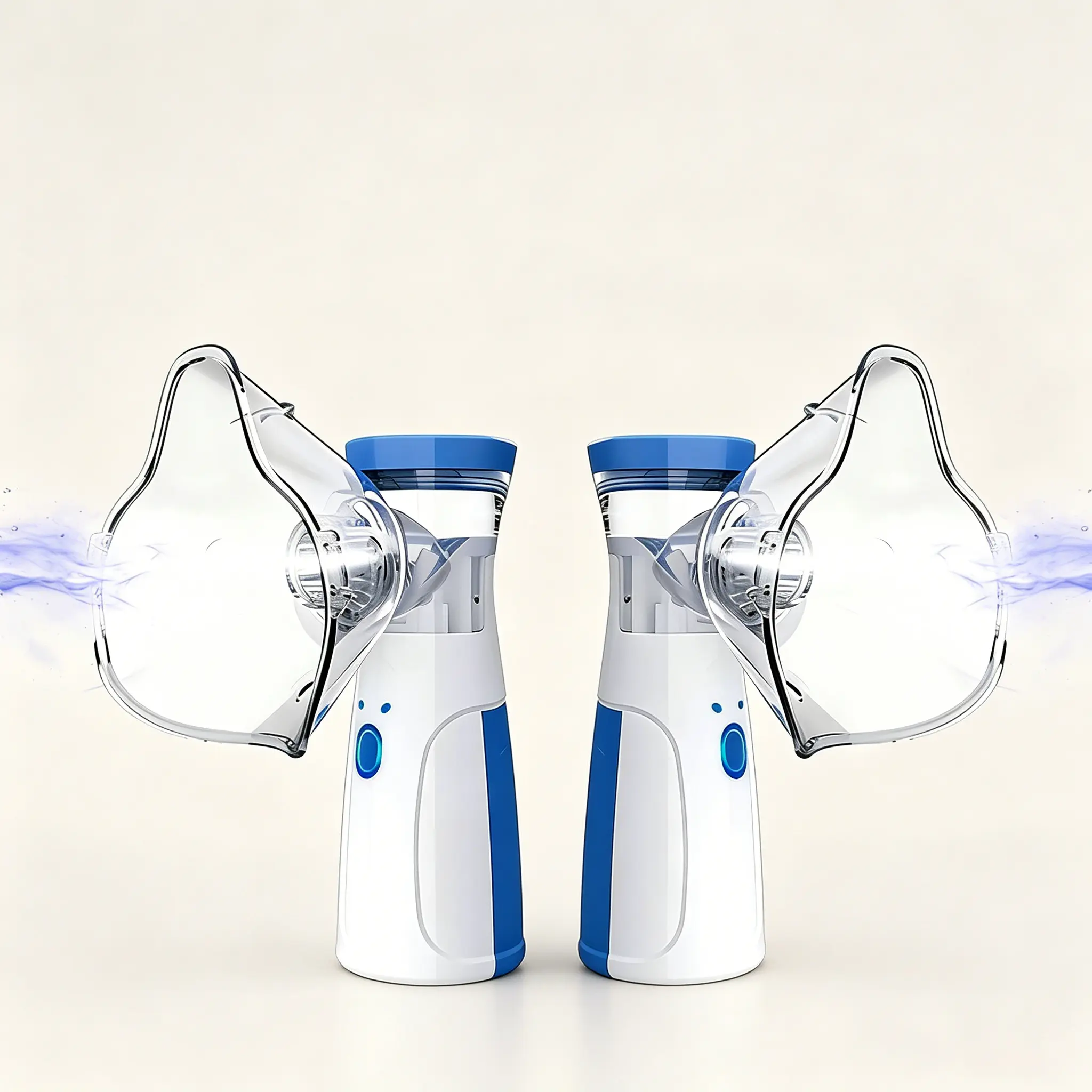 2 portable intelligent humidifiers, hand-held humidifiers for home/travel respiratory care, three-speed power adjustment, adult and child-friendly design (without battery)