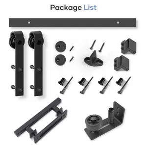 EaseLife Sliding Barn Door Track & Handle（NO DOOR!!） Hardware Kit Basic J Pulley Smooth Quiet Easy Install for Various Door Sizes