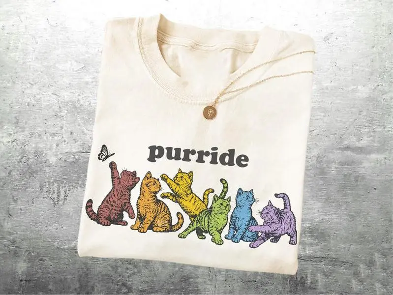 Lgbtq Cat Shirts, Womens, Mens, Unisex T-shirt, Funny Pride Shirts, Lesbian Shirt, Gift For Her, Him, Womenswear Top