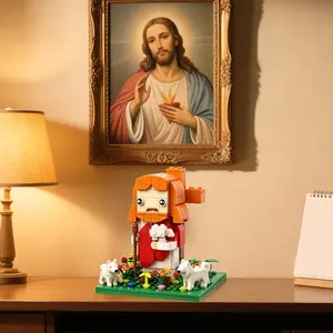 Cute Jesus Building Block Set, Home Decor Ornament, Humanistic Atmosphere, Faith Cultivation, Ideal Gift for Holidays