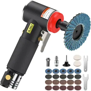 EYPINS Air Angle Grinder,Air ‎Right Angle Die Grinder 1/4" 90 Degree Heavy Duty 20000 RPM Pneumatic Sander Polisher Tool for Contour Grinding, Polishing, Milling, 28PCS