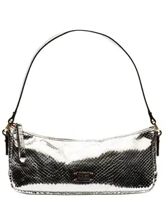 Frances Valentine Mia Metallic Snake-Embossed Leather Shoulder Bag