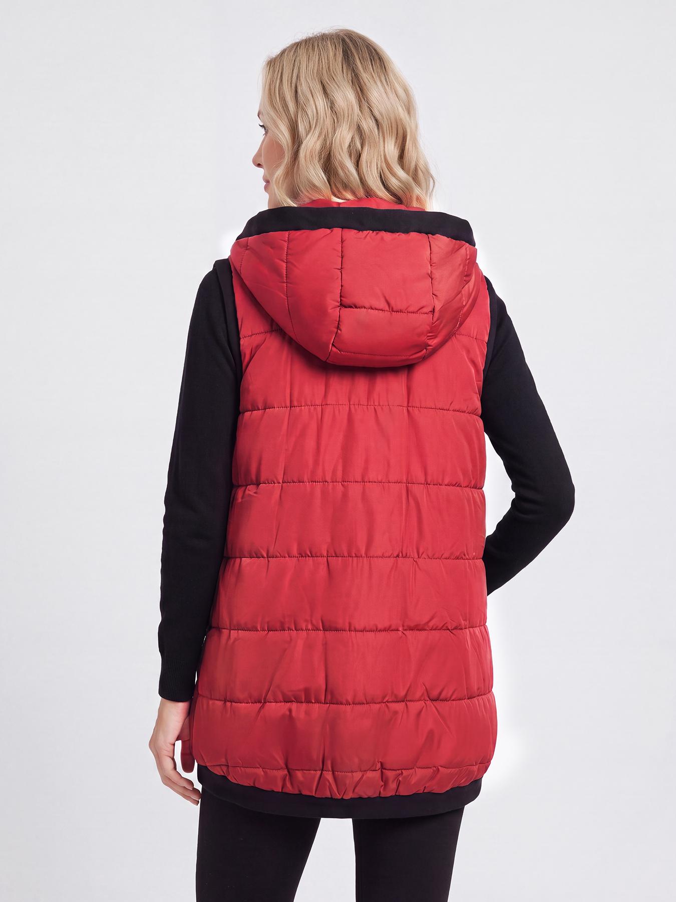 Aswulk Women Hooded Quilted Padded Vest, Thick Zip Up Sleeveless Jacket With Big Pockets, Front Short Back Long Casual Layering Gilet