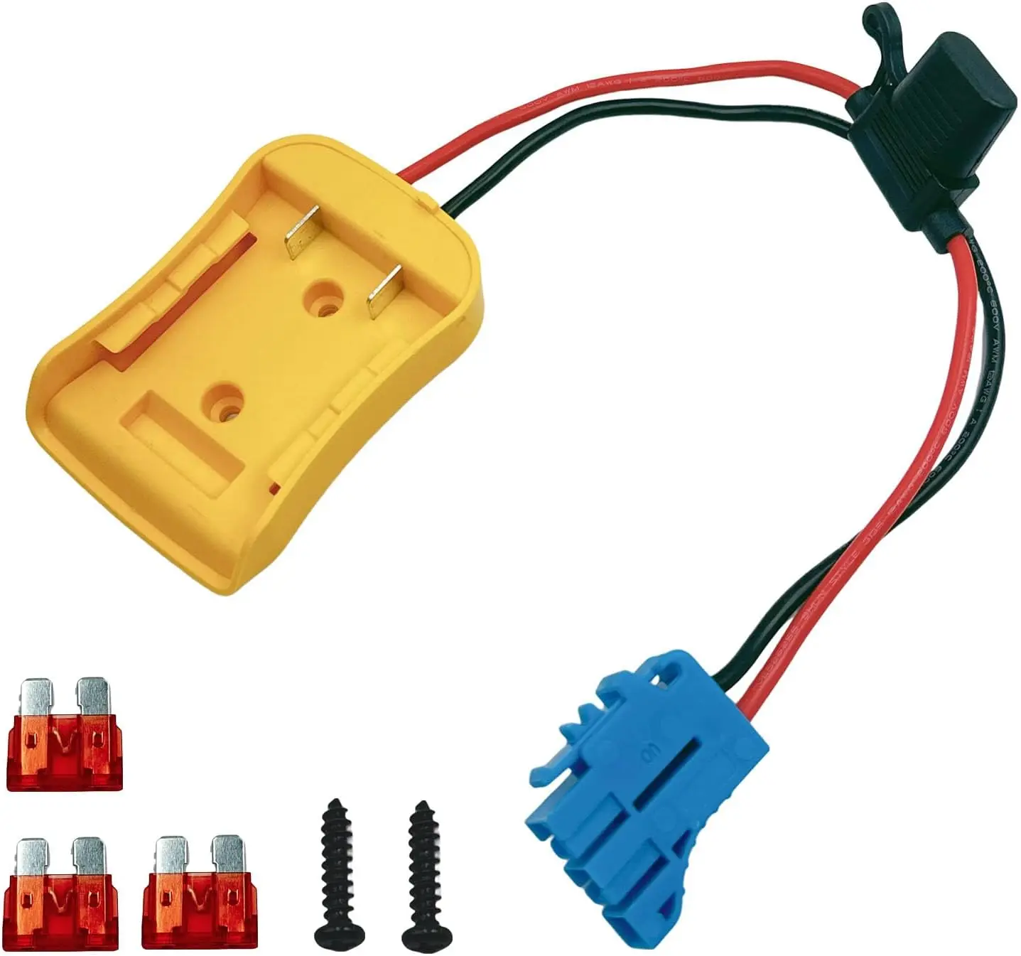 Power Wheel Battery Adapter for Dewalt 20V Battery Adapter with Fuse Holder and Wire Harness Connector Compatible with Peg-Perego Kids Ride-on Toy