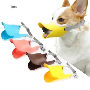 2/3-Pack Soft Silicone Dog Muzzle, Breathable Duck Bill Design, Anti-Biting Licking Chewing, Allows Drinking & Treats for Grooming Training Calming
