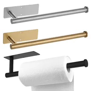 Wall Mounted Tissue Holder, 1 Count Under Cabinet Tissue Holder, Kitchen Storage Rack, Bathroom Supplies, Home and Kitchen Supplies