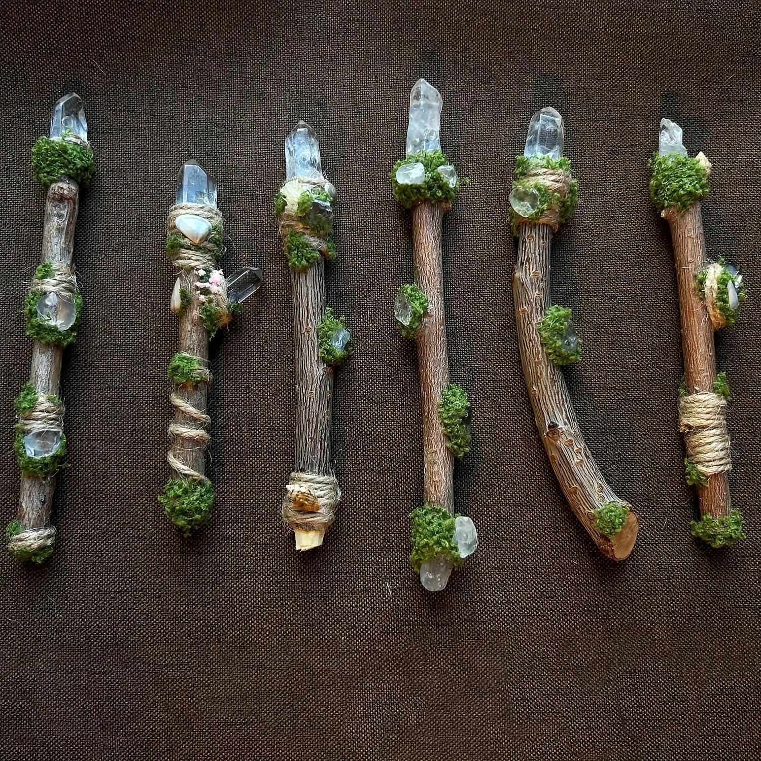 1/2 piece white crystal magic wand, crystal magic wand, crystal scepter suitable for witches, magic enthusiasts, used for Halloween, cosplay, and stage performances — elegant witch wand, home decoration, ideal gift