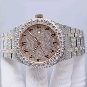 High quality iced out wrist watch automatic waterproof bling bling