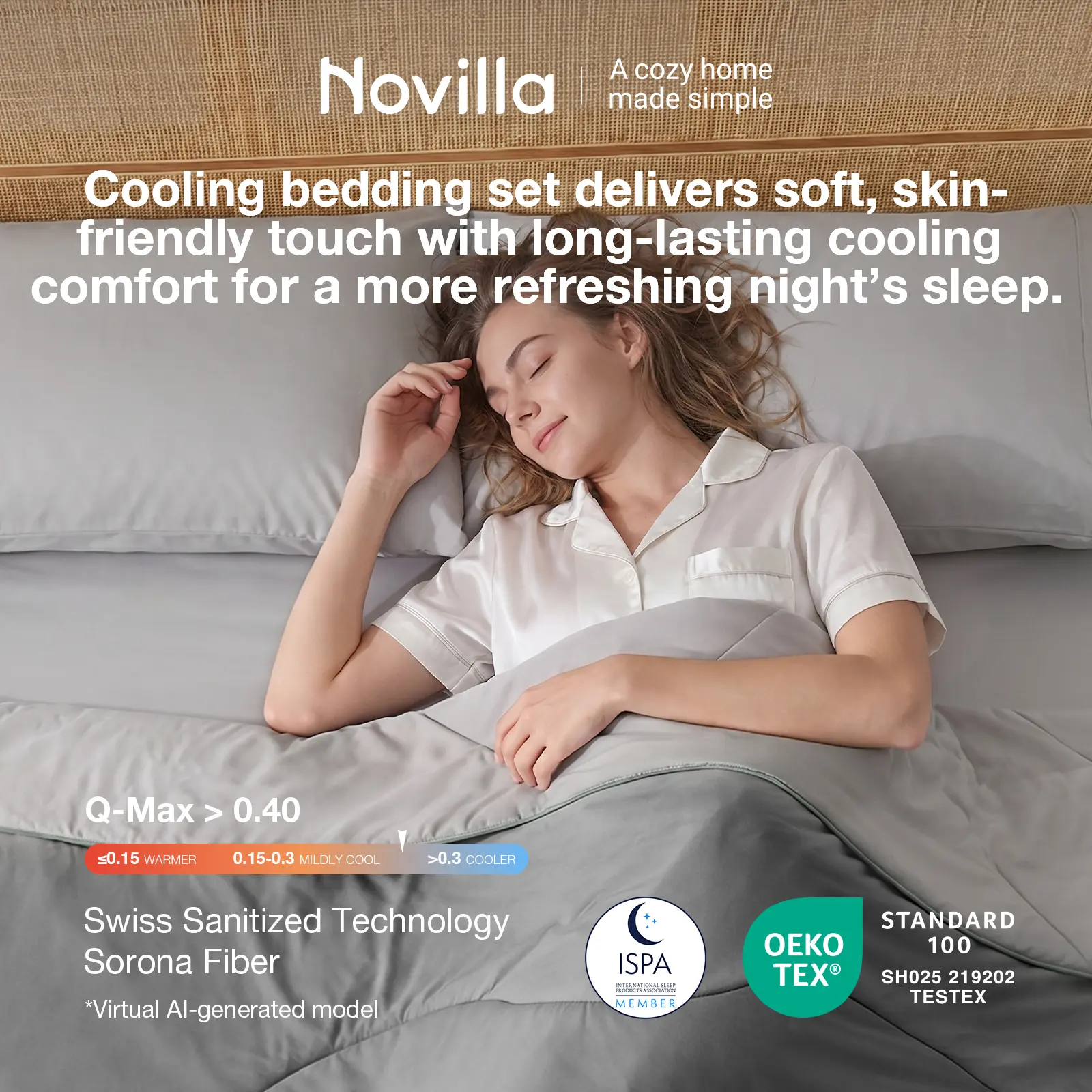 Cooling Bedding Sheets Set,Ultra-Soft, Breathable, Hypoallergenic & Low Bacteria Resistant, Bed Linens for Hot Sleepers, Skin-Friendly,Back To School