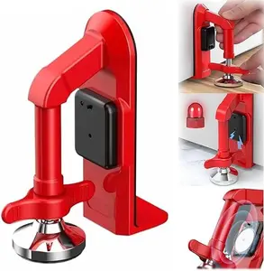 Portable Alarm Door Stopper, Portable Lock for Travel Anti Theft Blocker Stoppers Security Jammer Stopper No Drill Safety Door Stopper Security for Women, Children (Red)