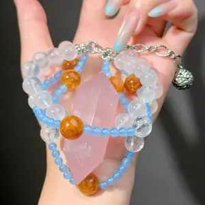 057 Rose Quartz Milky Quartz Hematoid Q Bracelet 2025 Energy High Quality Fashion Jewelry Bead Bracelet Magnetic Bracelet Gift