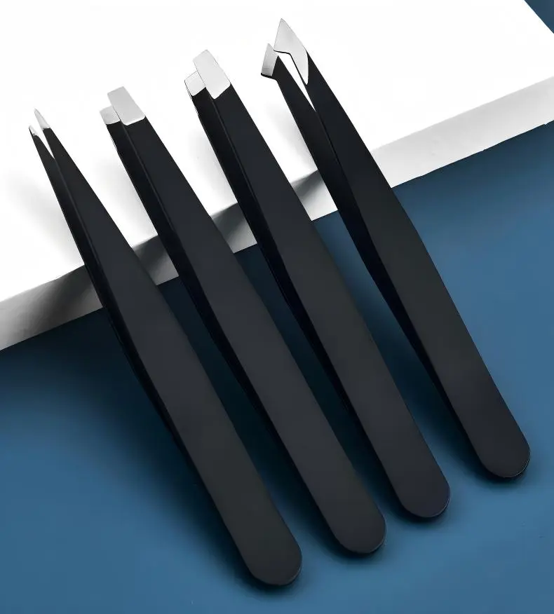 4pcs Tweezers - Perfect For Eyebrow Hair Removal, Beard Pulling And Inward Growing Hair, Hair Removal, Etc., Compact And Portable With Storage Bag, Suitable For Both Men And Women