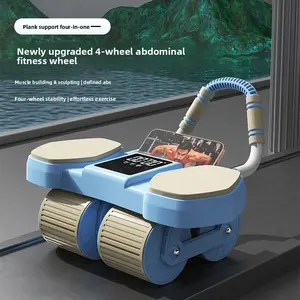 2026 four-wheel abdominal wheel automatic rebound abdominal device, thin belly curling device, abdominal muscle fitness equipment