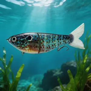 Realistic Lure Slow Sinking Slip Bait with Hair Tail, Fishing Gear for Trout Herring Bass, Effective Fish Attractant