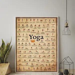 Yoga Pose Poster, 1 Count Yoga Pose Chart, Wall Art, Unframed Art Print for Yoga Studio Background Wall Decoration, Suitable for Home Kitchen Decoration, Ornaments