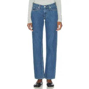 Rag & Bone Harlow Low Rise Full Straight Jeans in Park